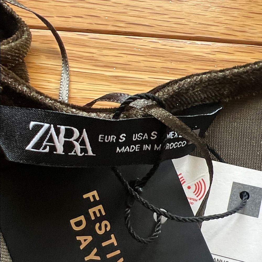 Zara Black Velvet Midi Dress - Picture 3 of 4